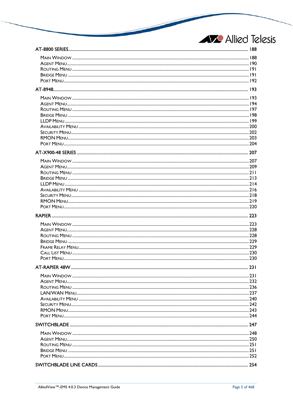 Allied Telesis AlliedView-EMS 4.0.3 Device-Management User Manual | Page 5 / 468