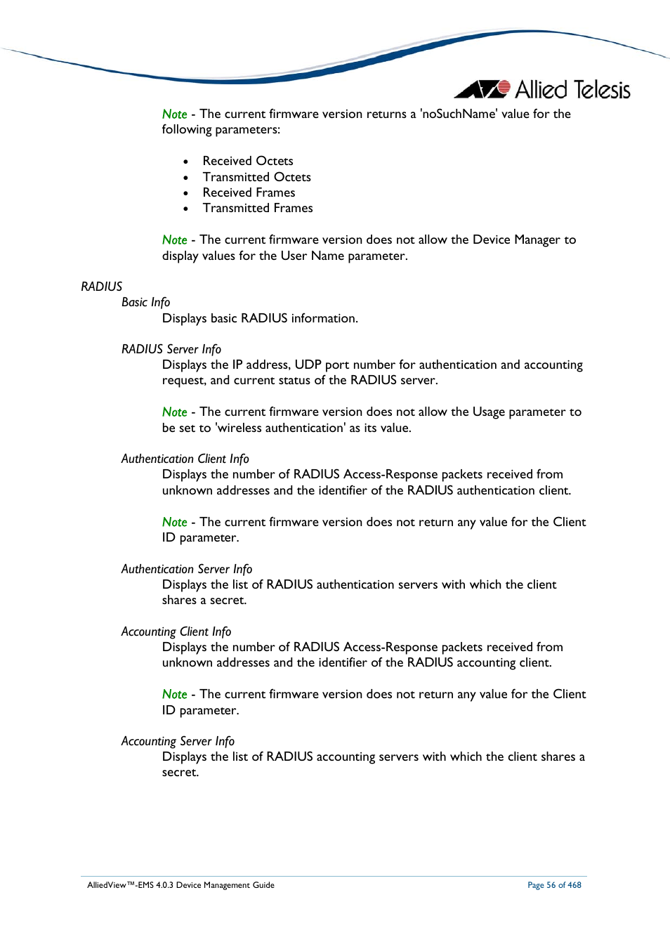 Allied Telesis AlliedView-EMS 4.0.3 Device-Management User Manual | Page 56 / 468