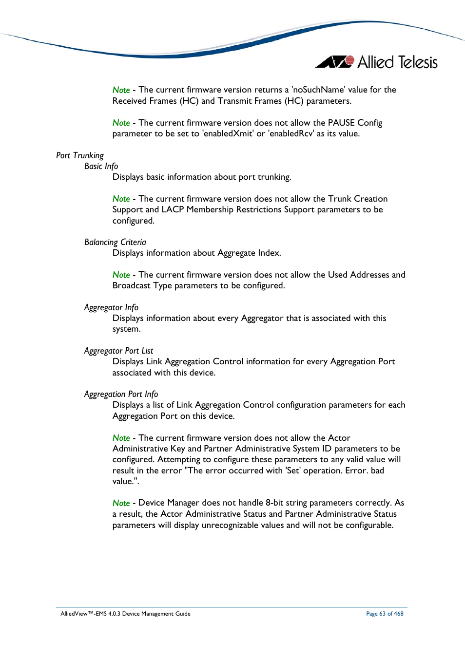 Allied Telesis AlliedView-EMS 4.0.3 Device-Management User Manual | Page 63 / 468