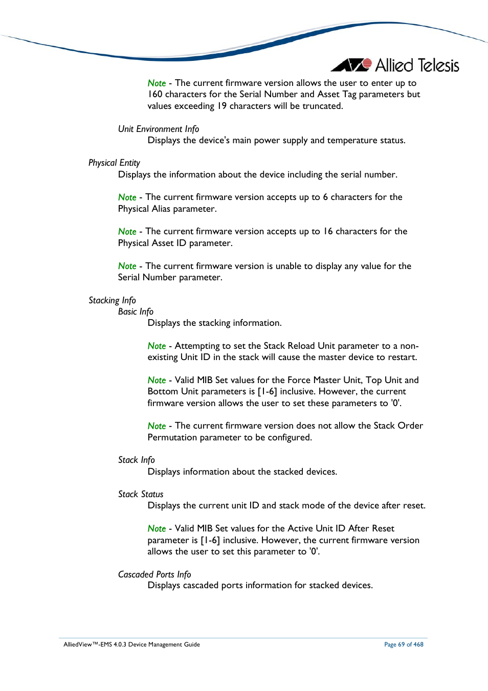 Allied Telesis AlliedView-EMS 4.0.3 Device-Management User Manual | Page 69 / 468