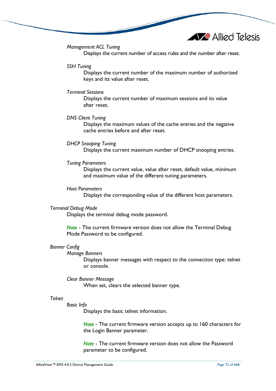 Allied Telesis AlliedView-EMS 4.0.3 Device-Management User Manual | Page 72 / 468