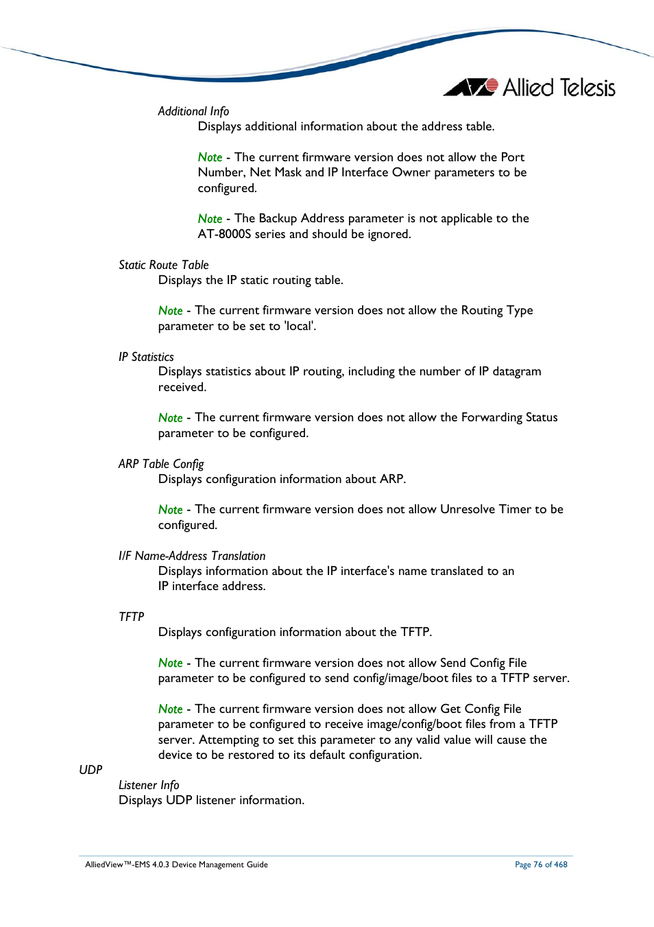 Allied Telesis AlliedView-EMS 4.0.3 Device-Management User Manual | Page 76 / 468