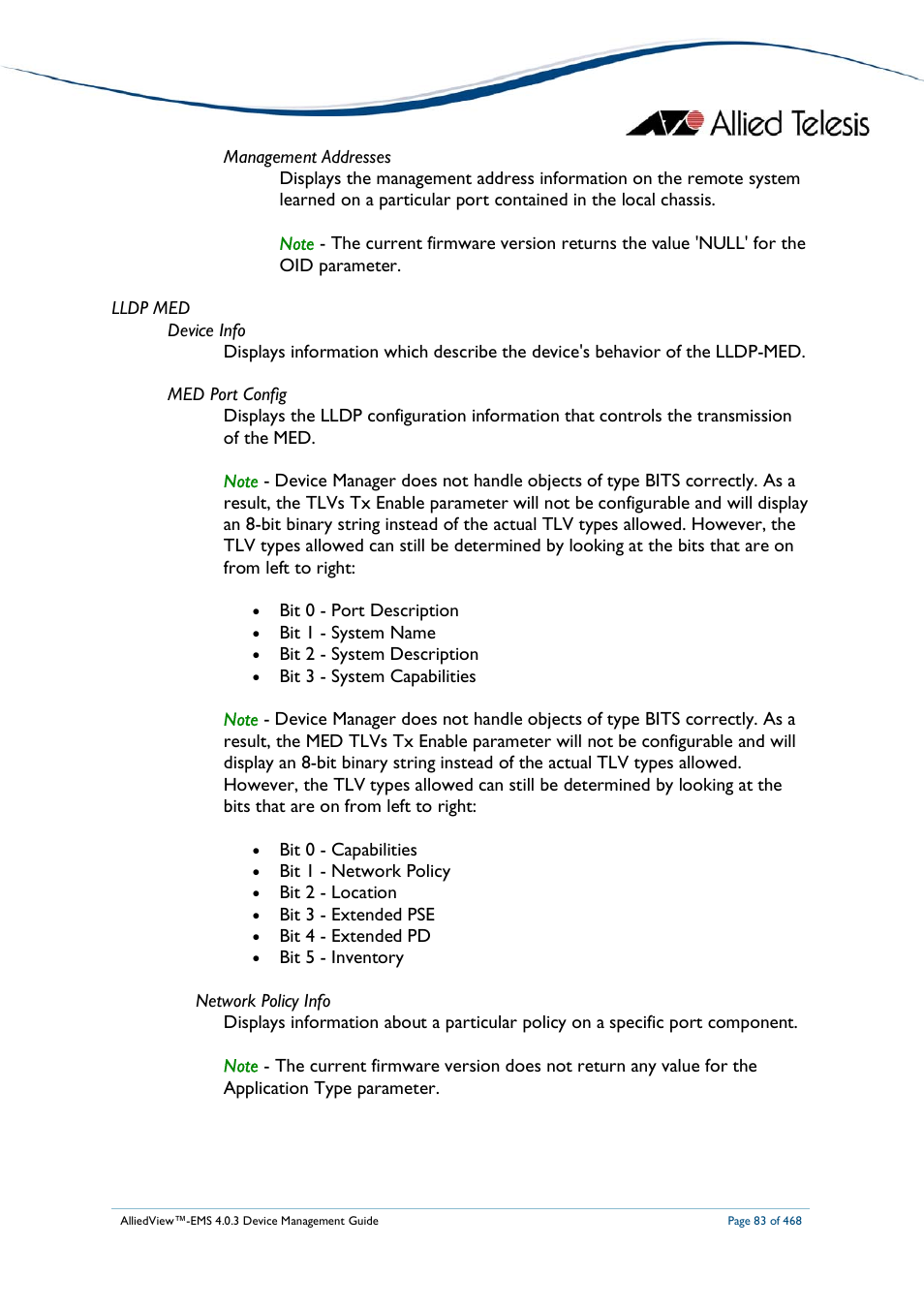 Allied Telesis AlliedView-EMS 4.0.3 Device-Management User Manual | Page 83 / 468
