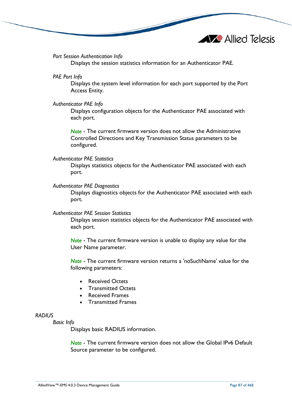 Allied Telesis AlliedView-EMS 4.0.3 Device-Management User Manual | Page 87 / 468