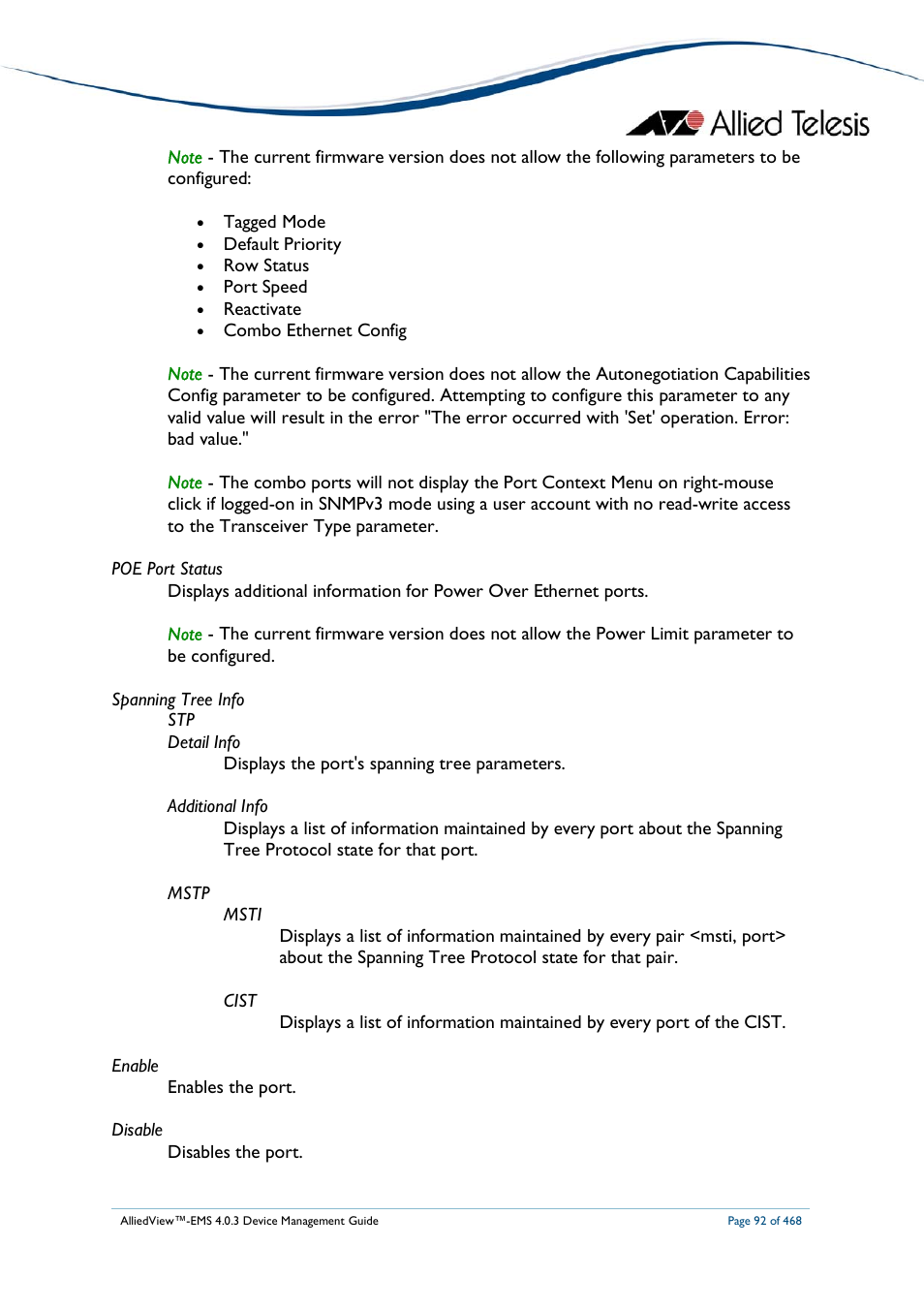 Allied Telesis AlliedView-EMS 4.0.3 Device-Management User Manual | Page 92 / 468