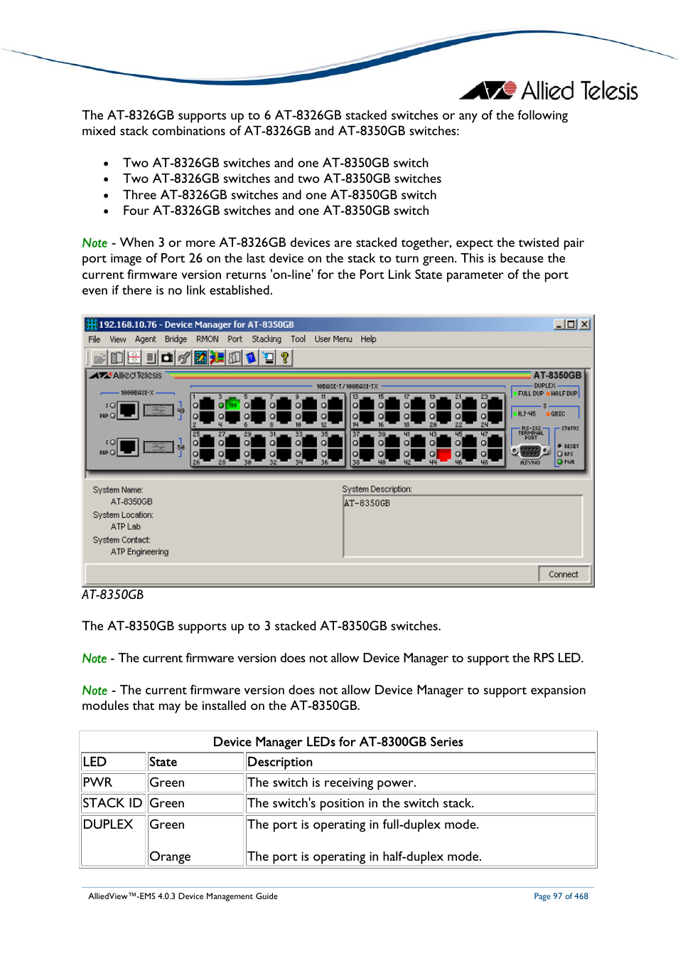 Allied Telesis AlliedView-EMS 4.0.3 Device-Management User Manual | Page 97 / 468