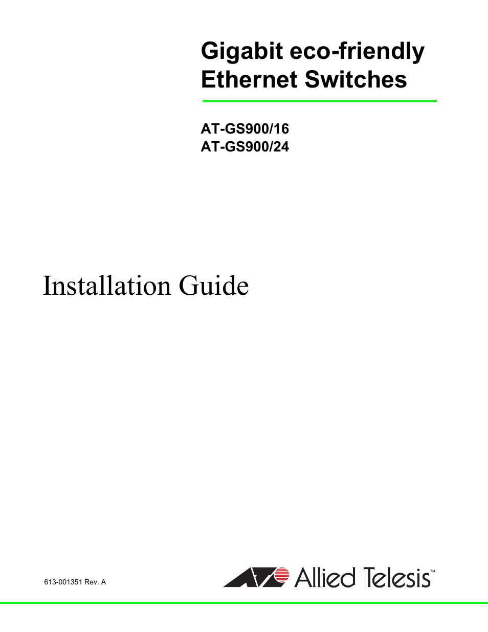 Allied Telesis AT-GS900/24 User Manual | 45 pages