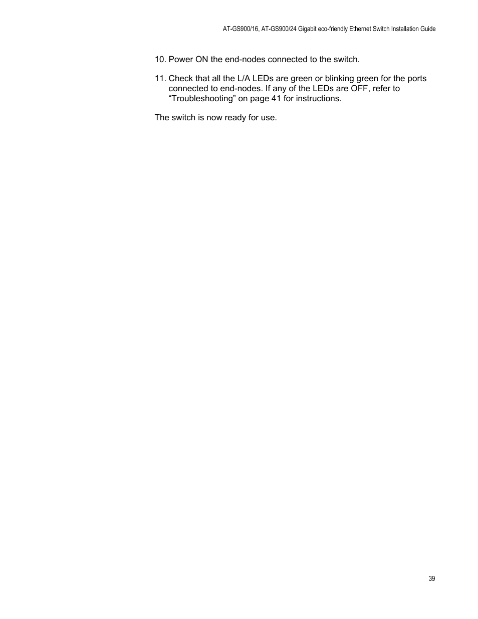 Allied Telesis AT-GS900/24 User Manual | Page 39 / 45