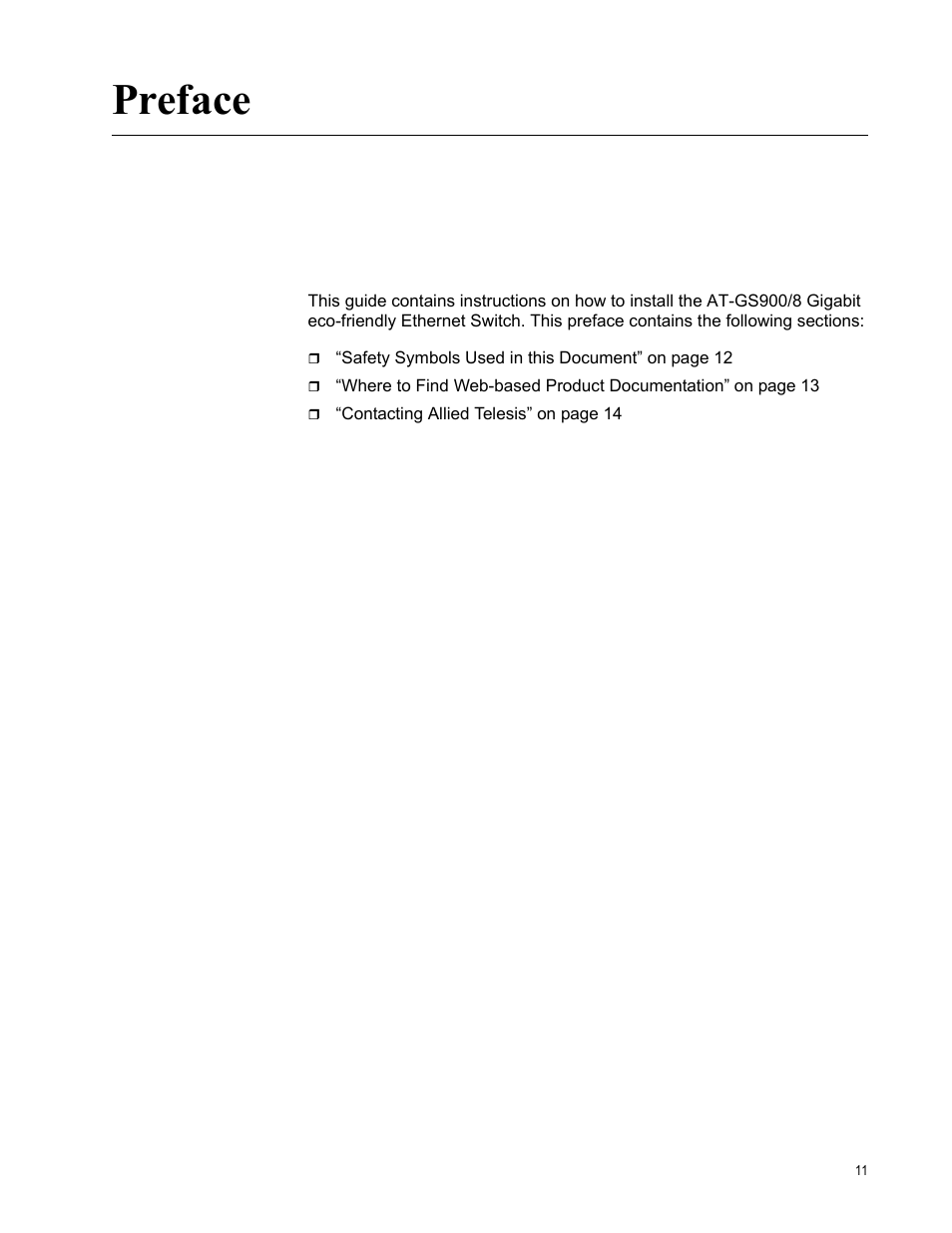 Allied Telesis AT-GS900/8 User Manual | Page 11 / 45
