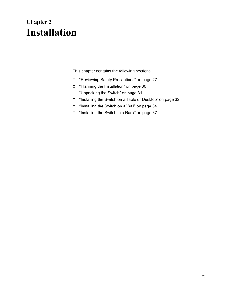 Chapter 2, Installation, Chapter 2: installation | Allied Telesis AT-GS900/8 User Manual | Page 26 / 45