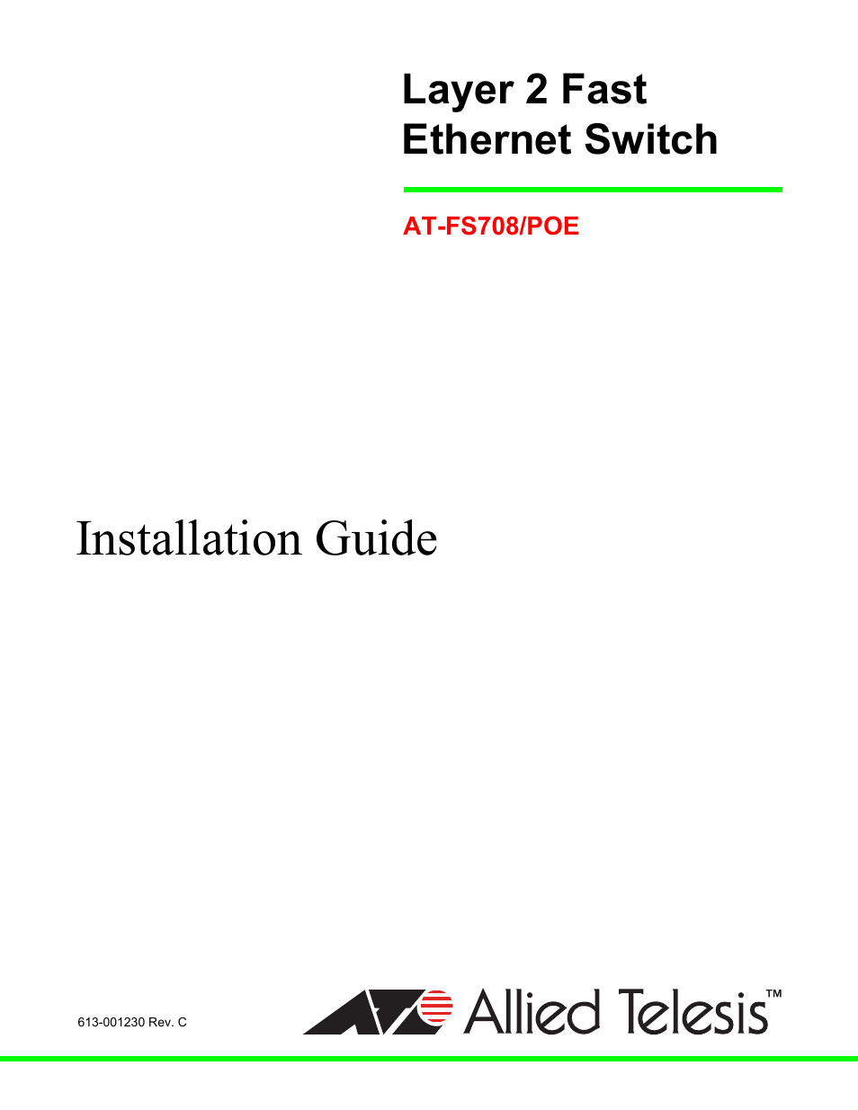 Allied Telesis AT-FS708/POE User Manual | 52 pages
