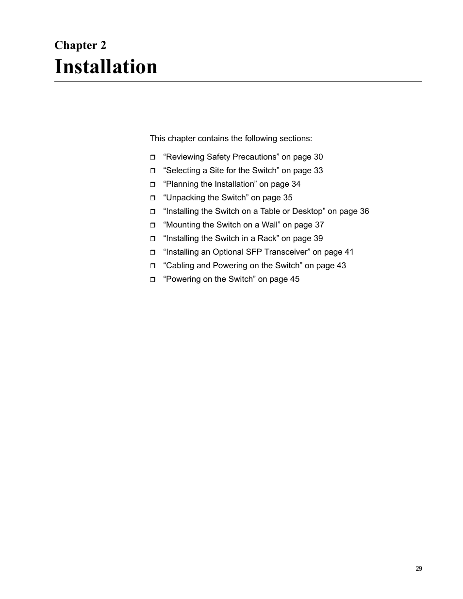 Chapter 2, Installation, R 2: installation | Allied Telesis AT-FS708/POE User Manual | Page 29 / 52