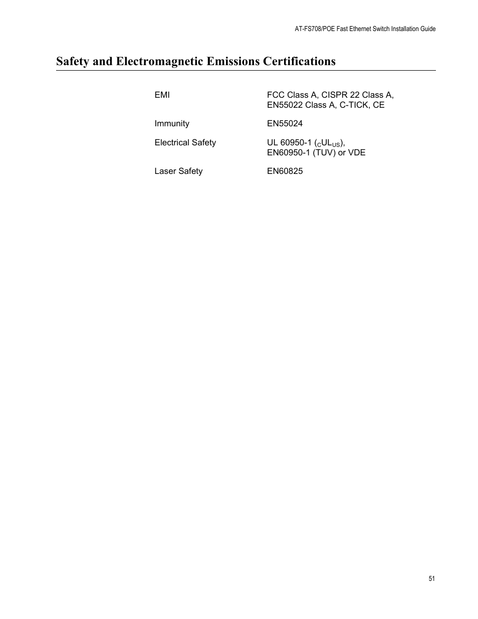 Allied Telesis AT-FS708/POE User Manual | Page 51 / 52