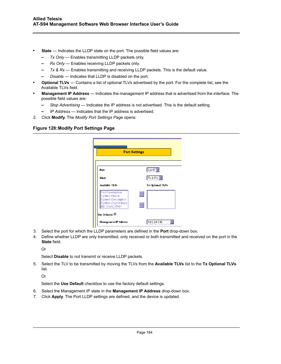 Allied Telesis AT-S94 User Manual | Page 184 / 254