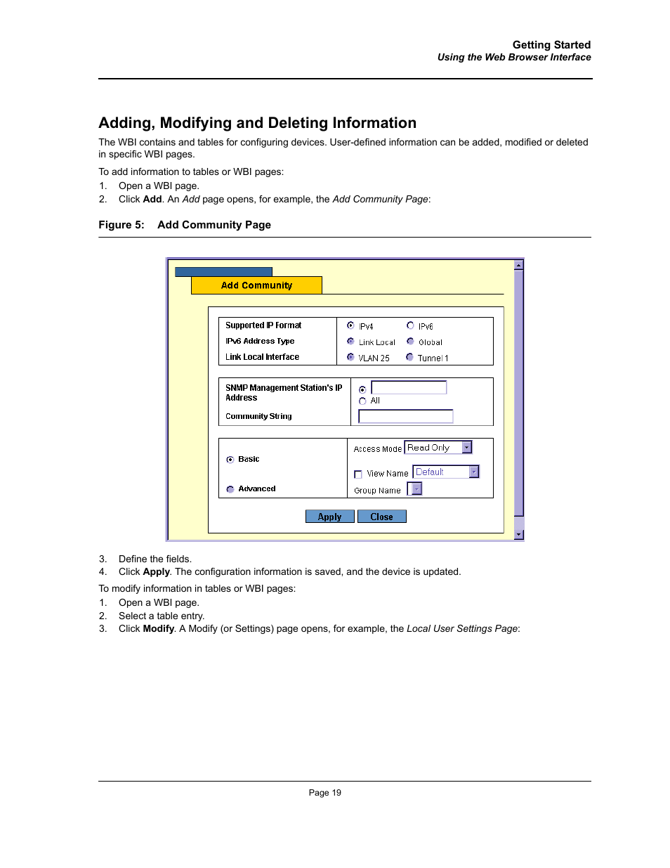 Adding, modifying and deleting information | Allied Telesis AT-S94 User Manual | Page 19 / 254