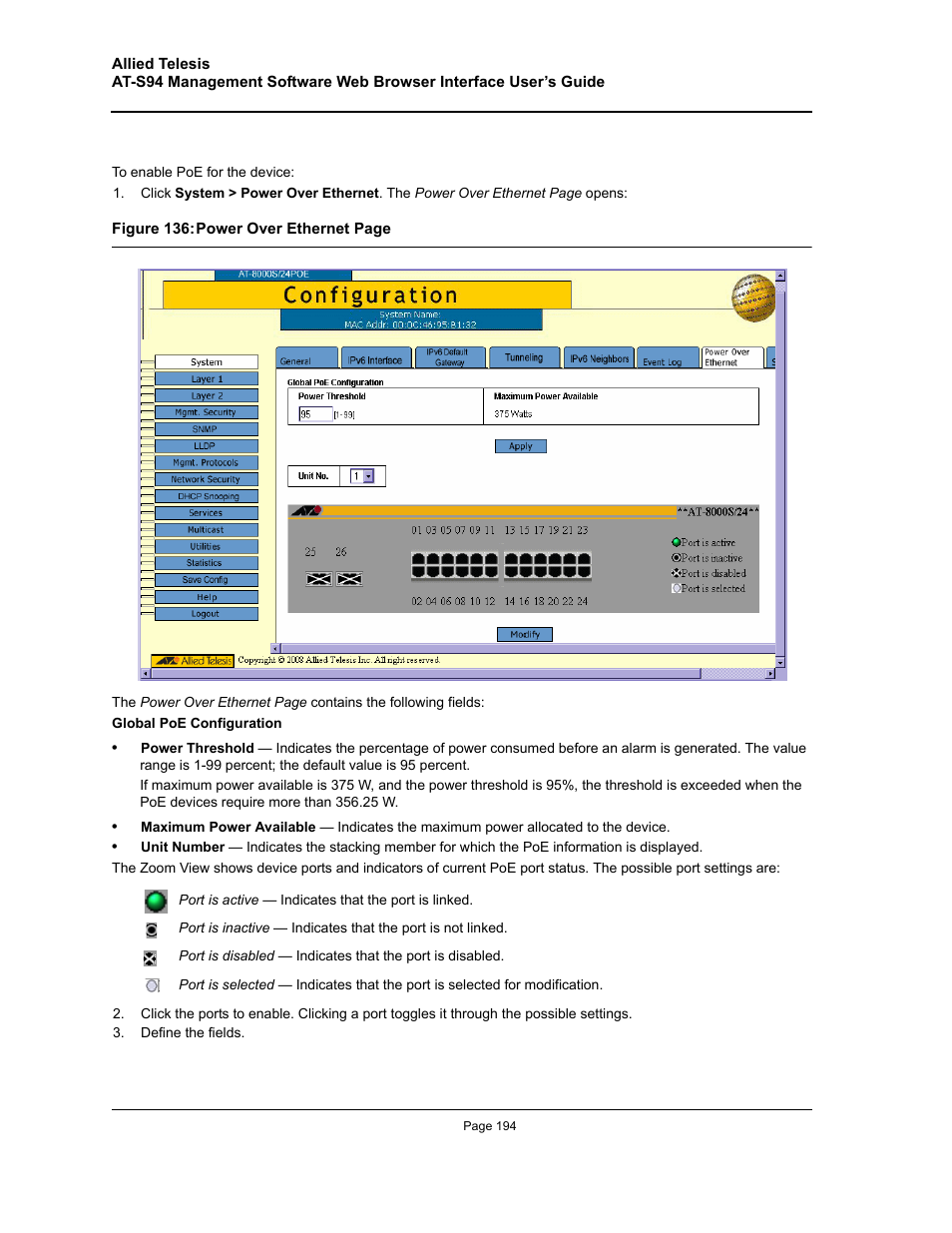 Allied Telesis AT-S94 User Manual | Page 194 / 254