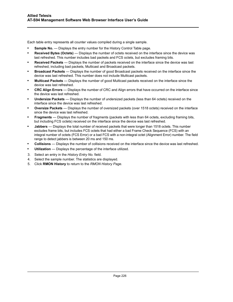 Allied Telesis AT-S94 User Manual | Page 226 / 254