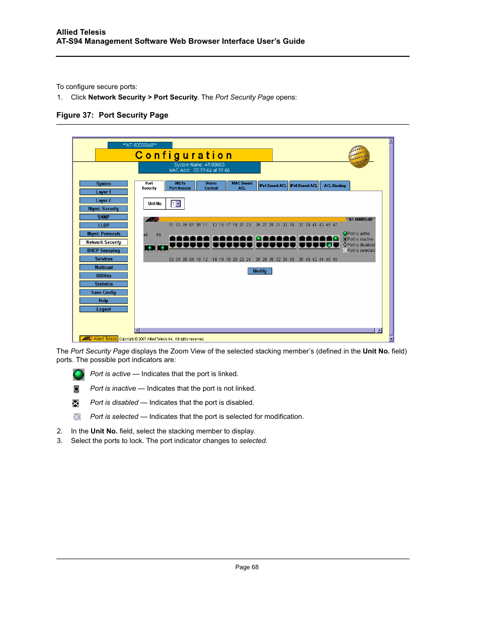 Allied Telesis AT-S94 User Manual | Page 68 / 254