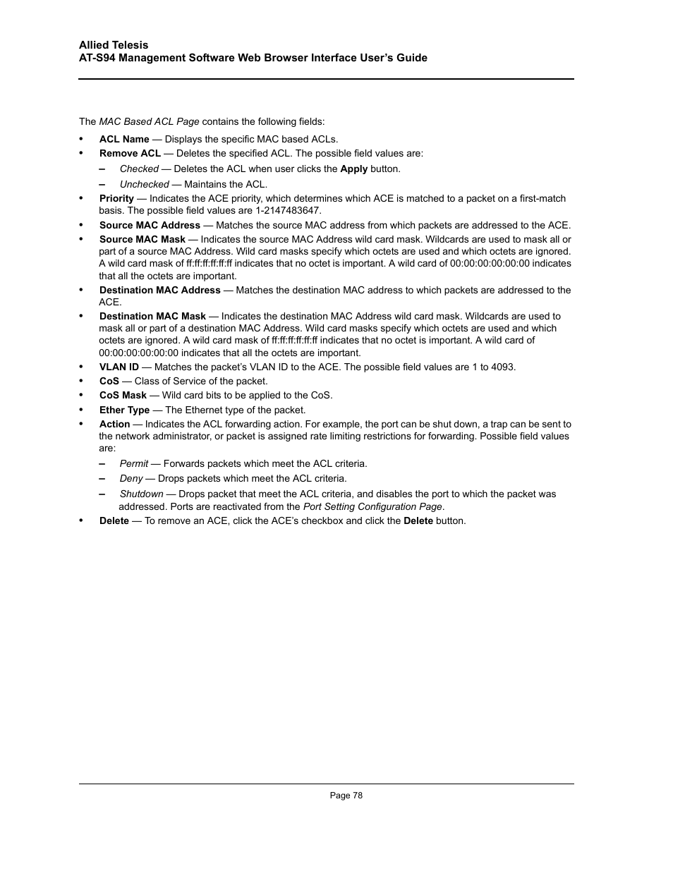 Allied Telesis AT-S94 User Manual | Page 78 / 254