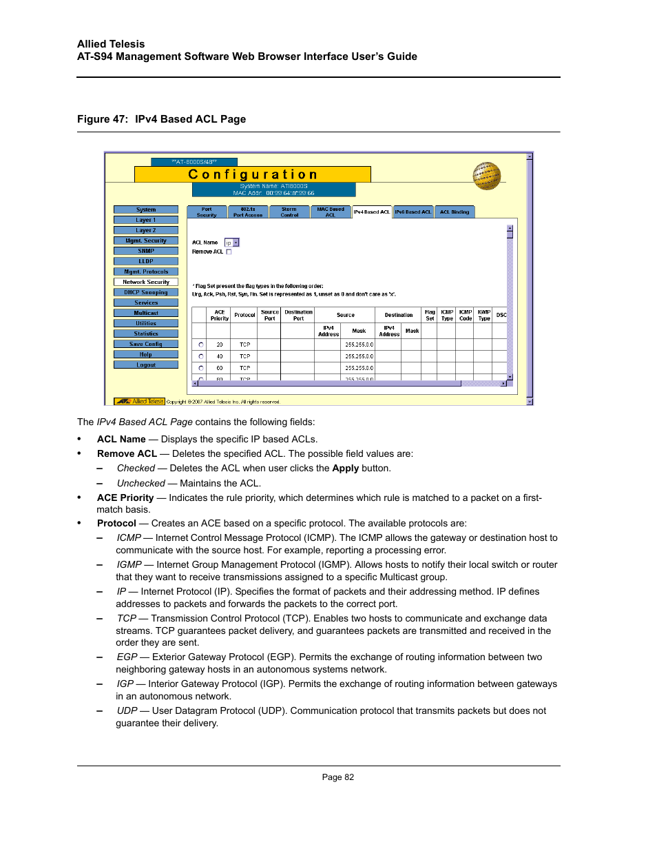 Allied Telesis AT-S94 User Manual | Page 82 / 254