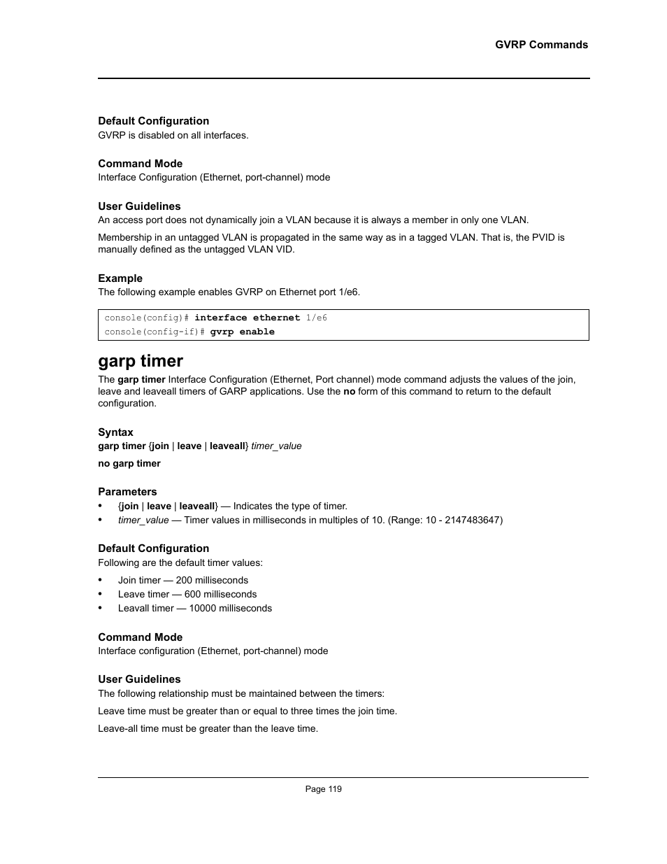 Garp timer | Allied Telesis AT-S95 CLI User Manual | Page 119 / 392