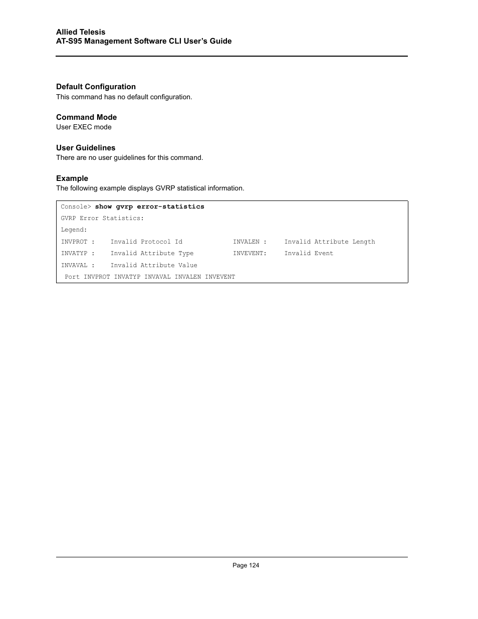 Allied Telesis AT-S95 CLI User Manual | Page 124 / 392