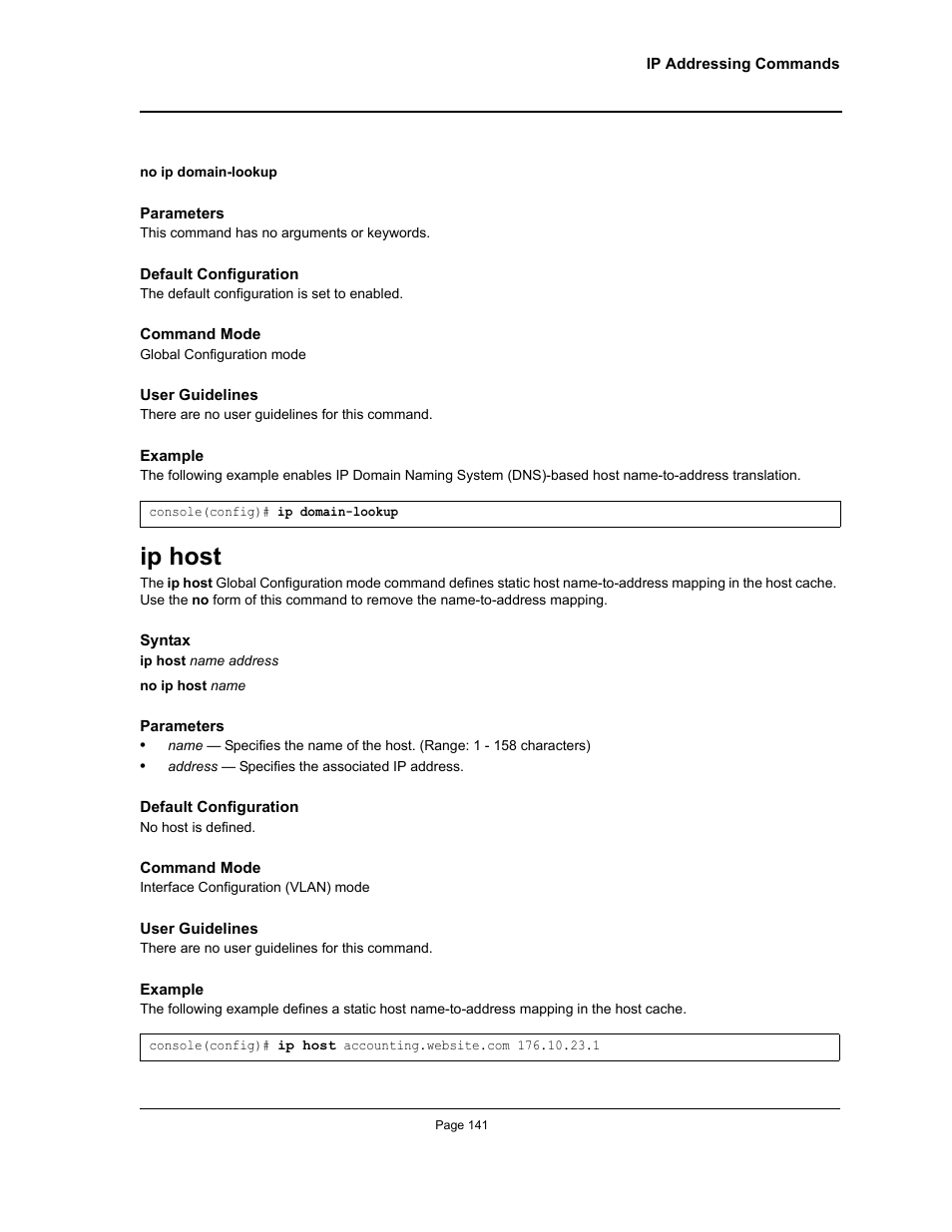 Ip host | Allied Telesis AT-S95 CLI User Manual | Page 141 / 392