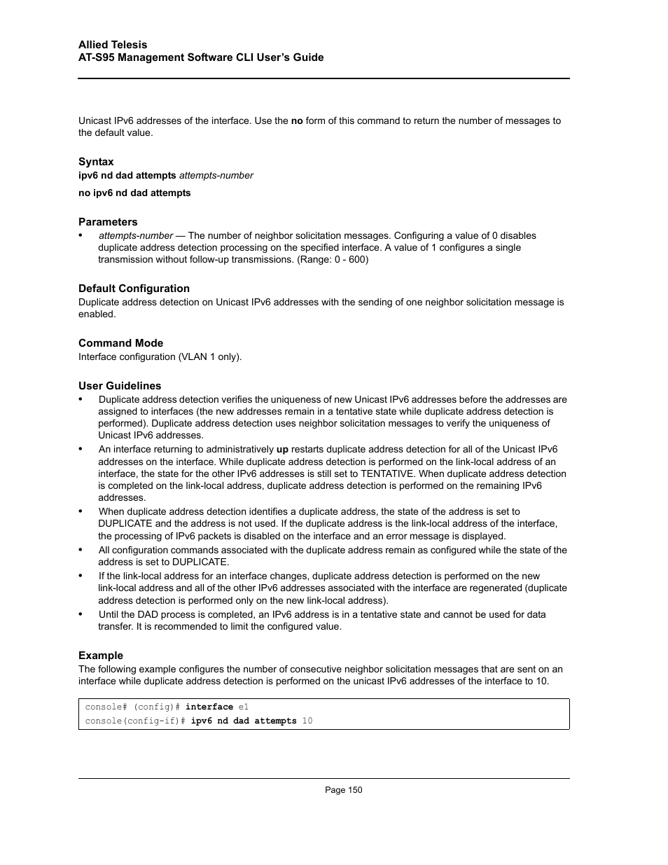 Allied Telesis AT-S95 CLI User Manual | Page 150 / 392