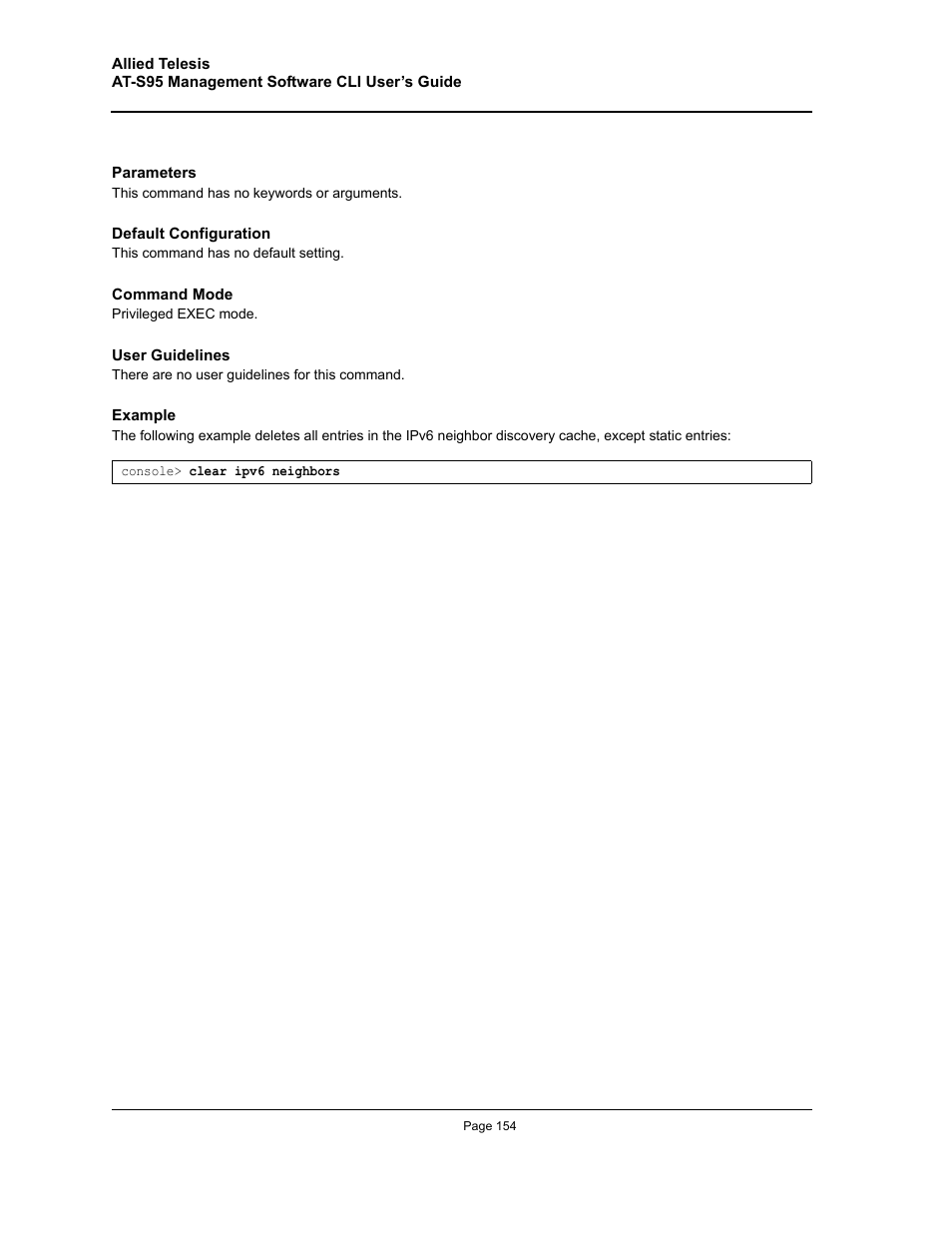Allied Telesis AT-S95 CLI User Manual | Page 154 / 392