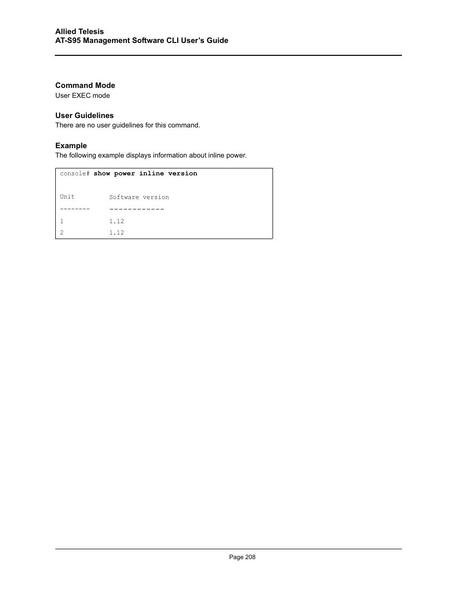 Allied Telesis AT-S95 CLI User Manual | Page 208 / 392