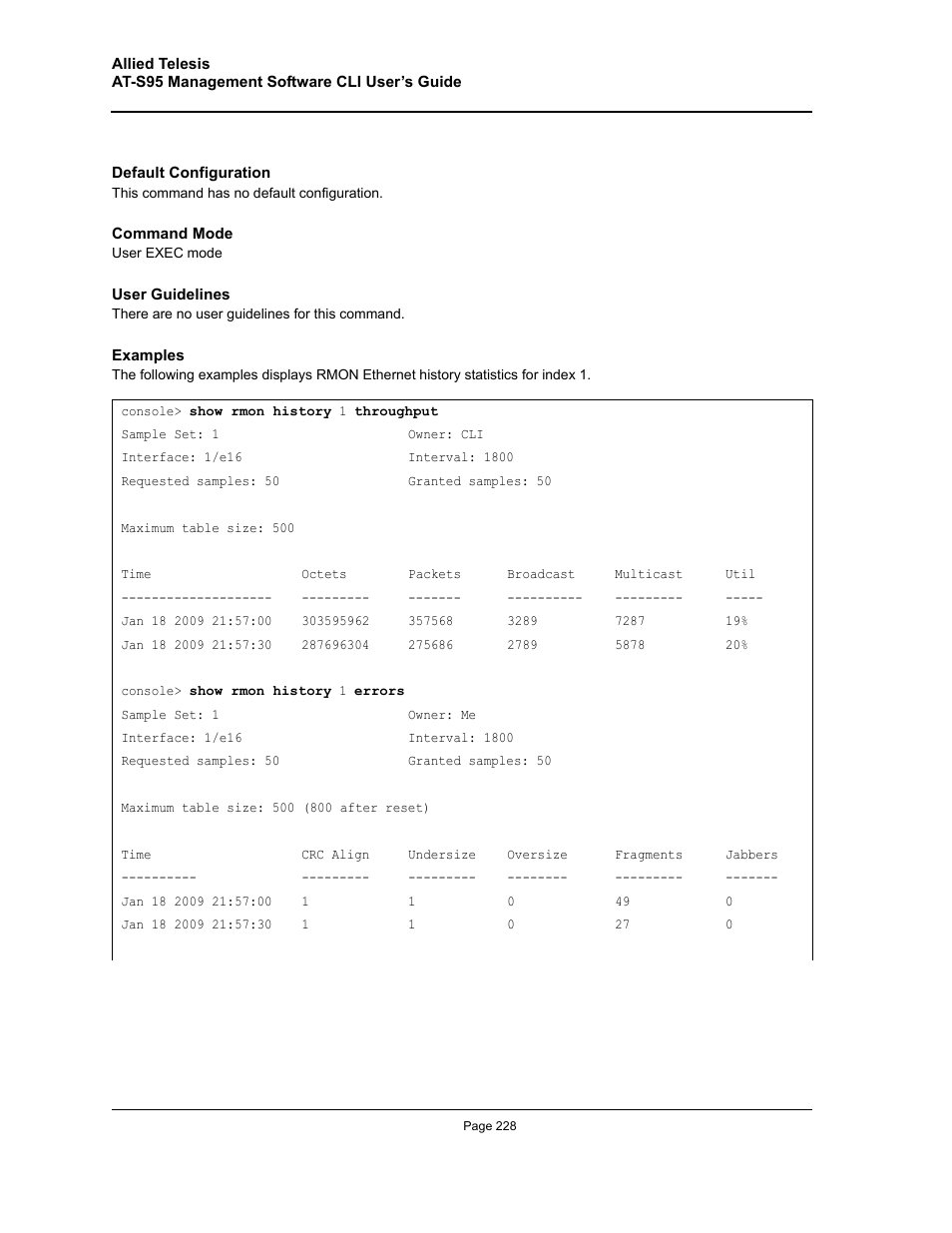 Allied Telesis AT-S95 CLI User Manual | Page 228 / 392