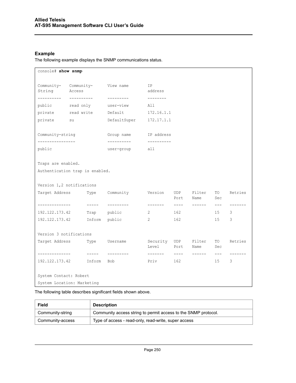 Allied Telesis AT-S95 CLI User Manual | Page 250 / 392