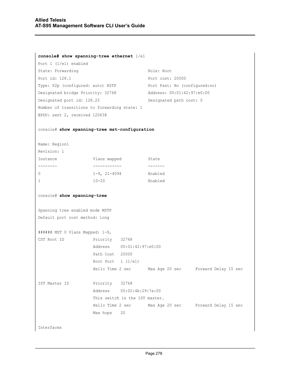 Allied Telesis AT-S95 CLI User Manual | Page 278 / 392