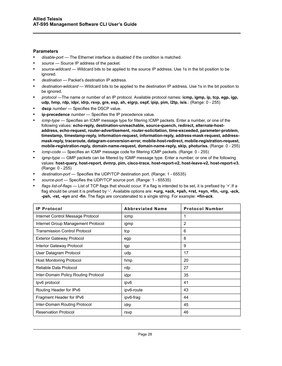 Allied Telesis AT-S95 CLI User Manual | Page 28 / 392