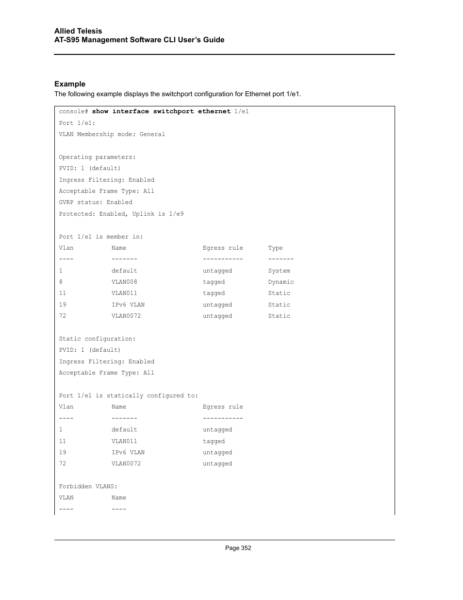 Allied Telesis AT-S95 CLI User Manual | Page 352 / 392
