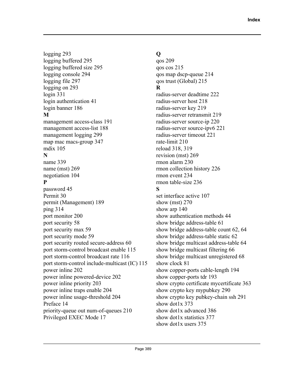 Allied Telesis AT-S95 CLI User Manual | Page 389 / 392
