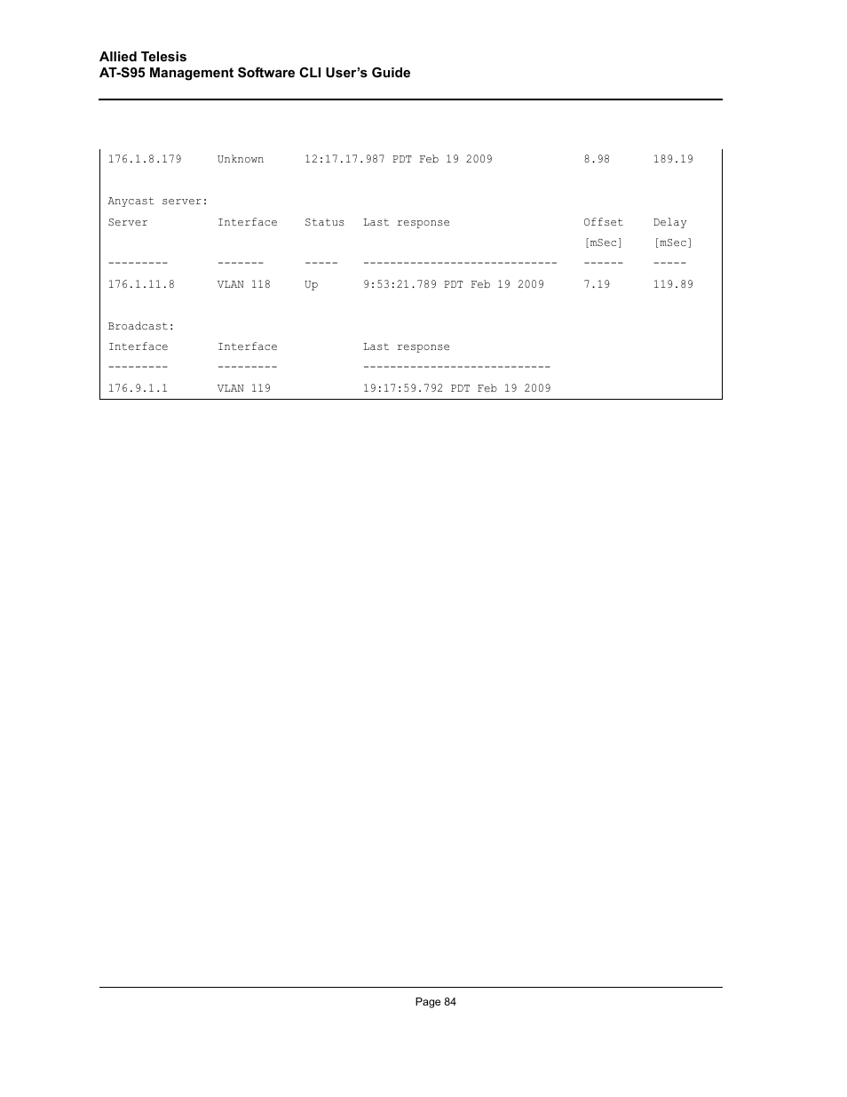 Allied Telesis AT-S95 CLI User Manual | Page 84 / 392