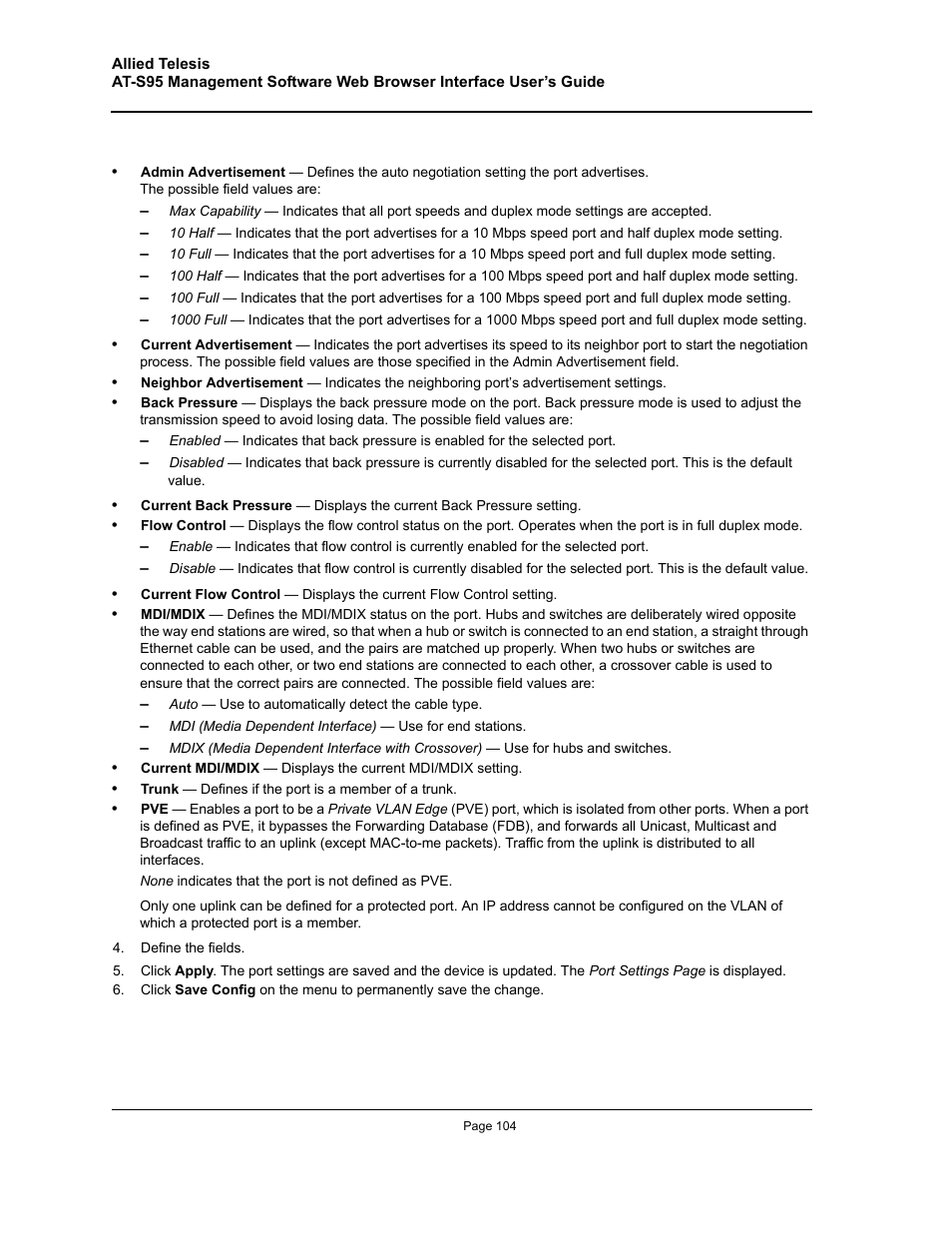 Allied Telesis AT-S95 WEB User Manual | Page 104 / 254