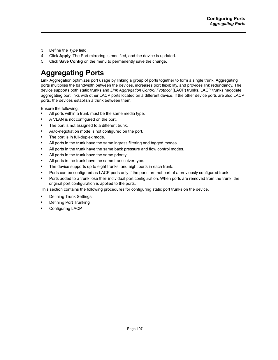 Aggregating ports | Allied Telesis AT-S95 WEB User Manual | Page 107 / 254