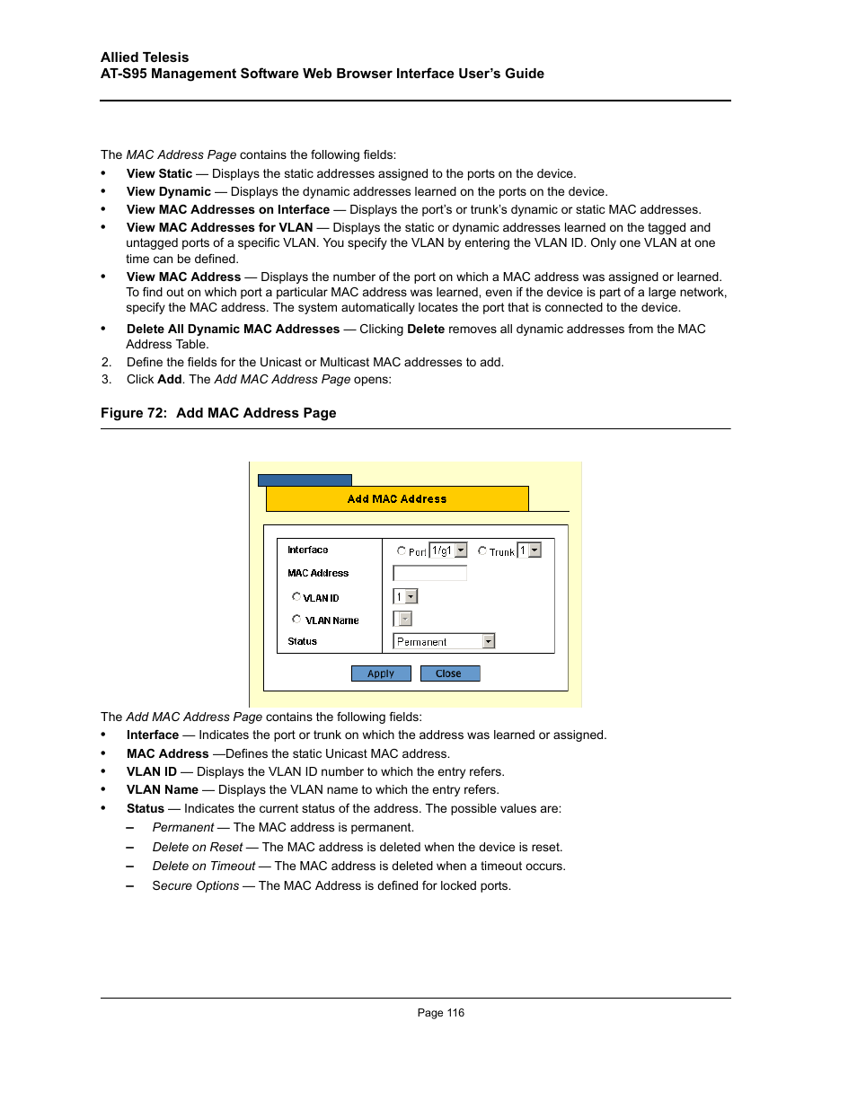 Allied Telesis AT-S95 WEB User Manual | Page 116 / 254