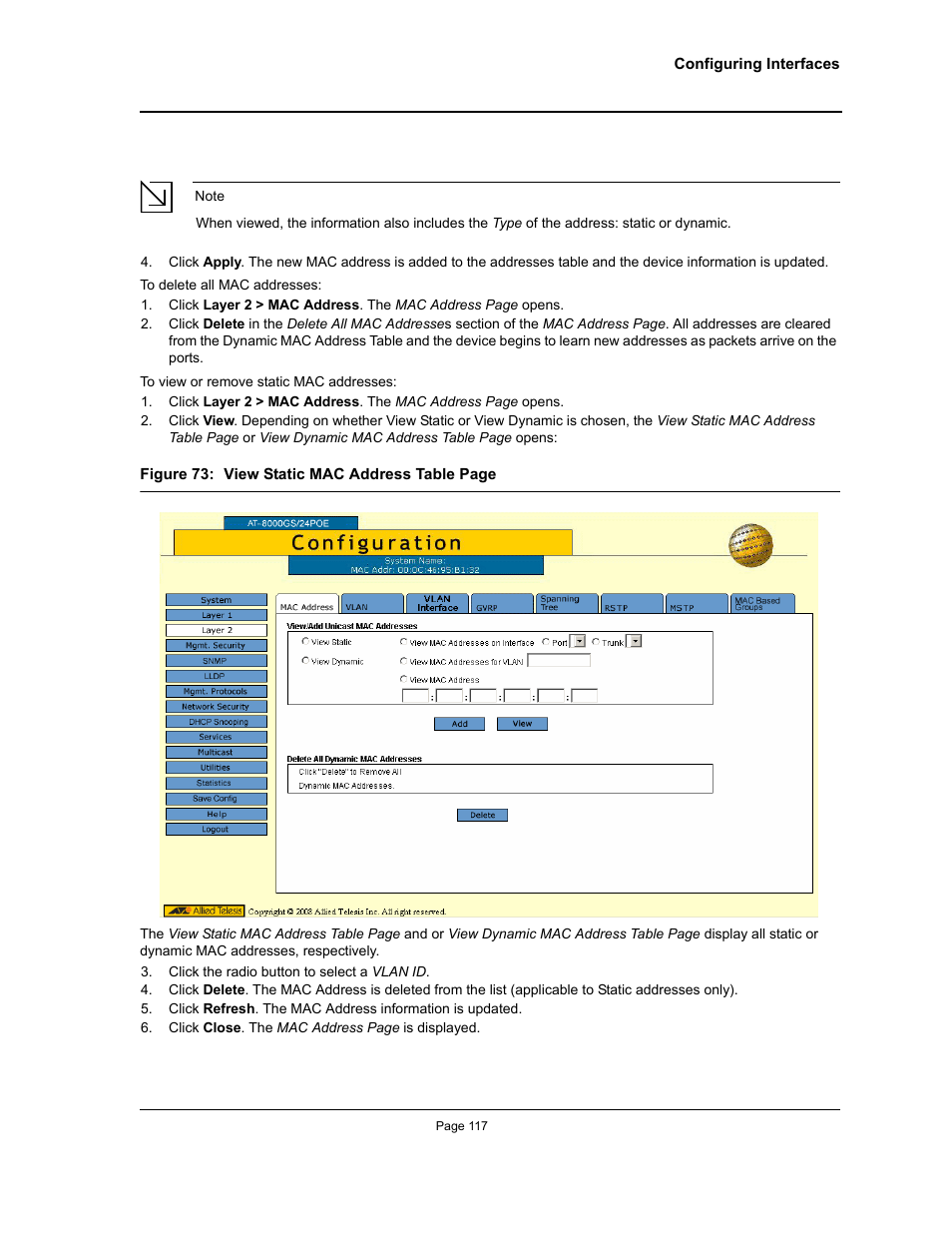 Allied Telesis AT-S95 WEB User Manual | Page 117 / 254