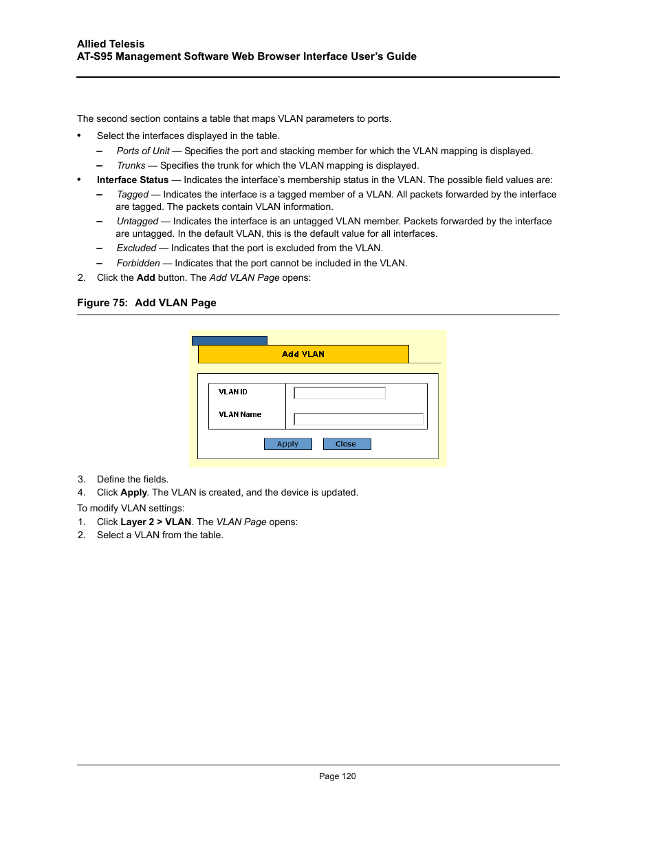 Allied Telesis AT-S95 WEB User Manual | Page 120 / 254