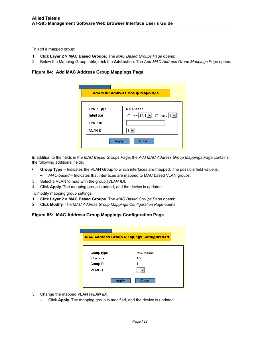 Allied Telesis AT-S95 WEB User Manual | Page 128 / 254