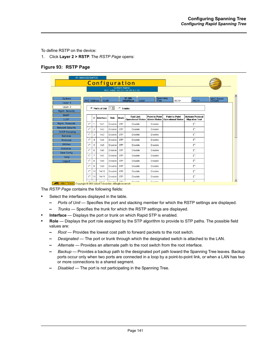 Allied Telesis AT-S95 WEB User Manual | Page 141 / 254
