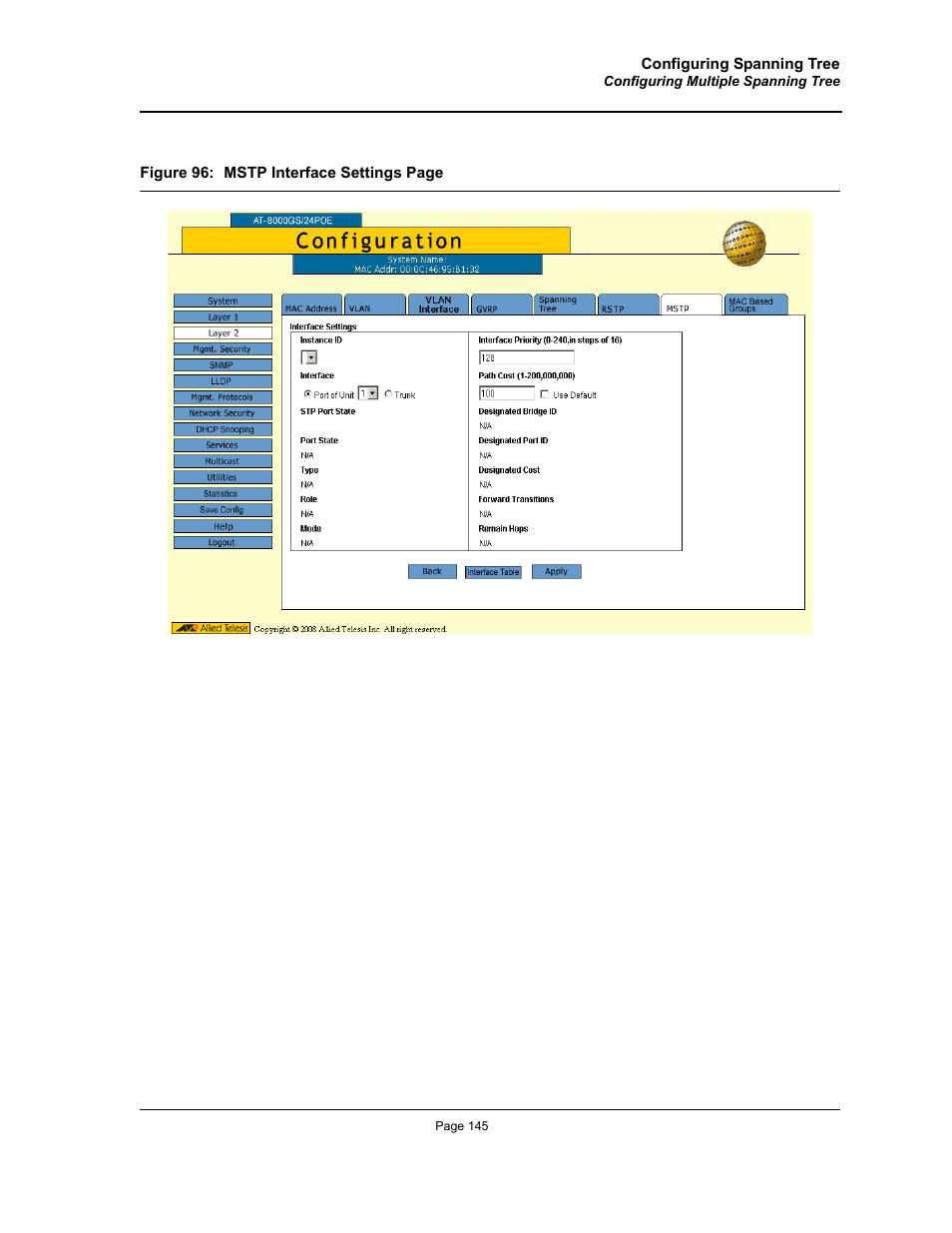 Allied Telesis AT-S95 WEB User Manual | Page 145 / 254