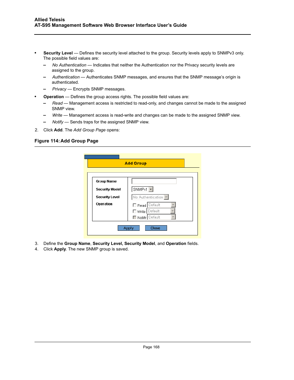 Allied Telesis AT-S95 WEB User Manual | Page 168 / 254