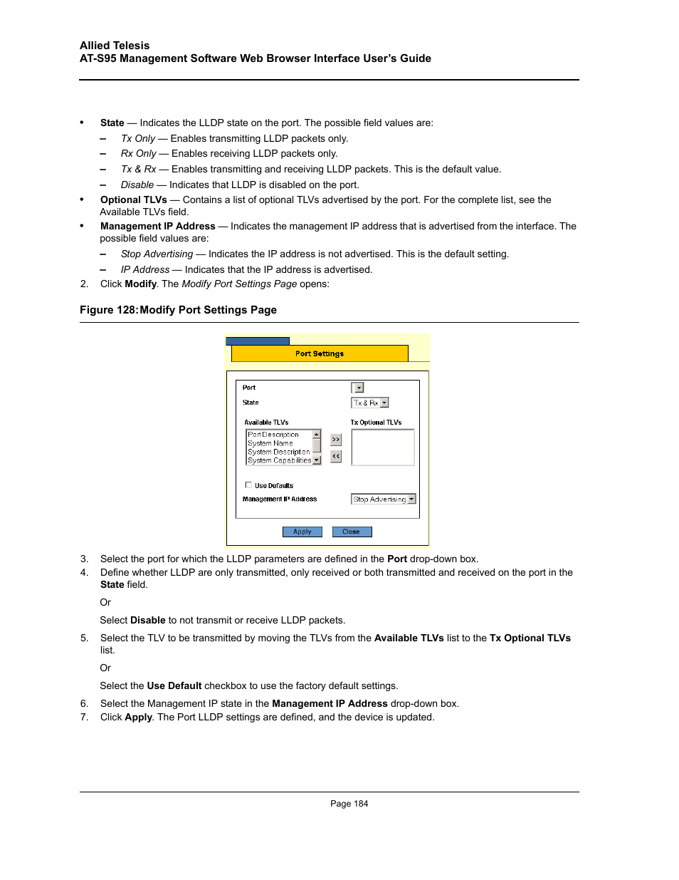 Allied Telesis AT-S95 WEB User Manual | Page 184 / 254