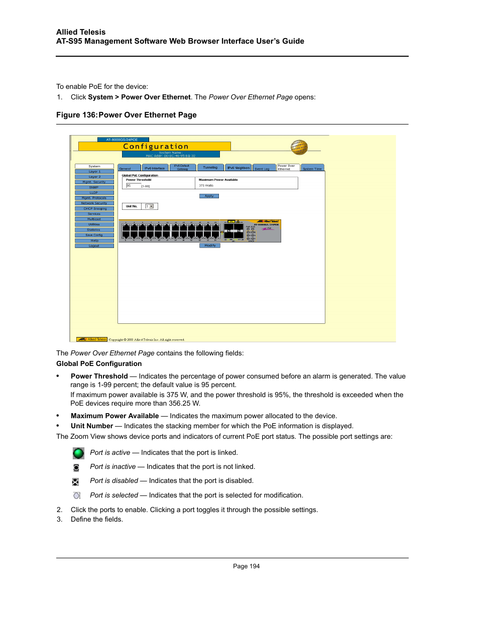 Allied Telesis AT-S95 WEB User Manual | Page 194 / 254