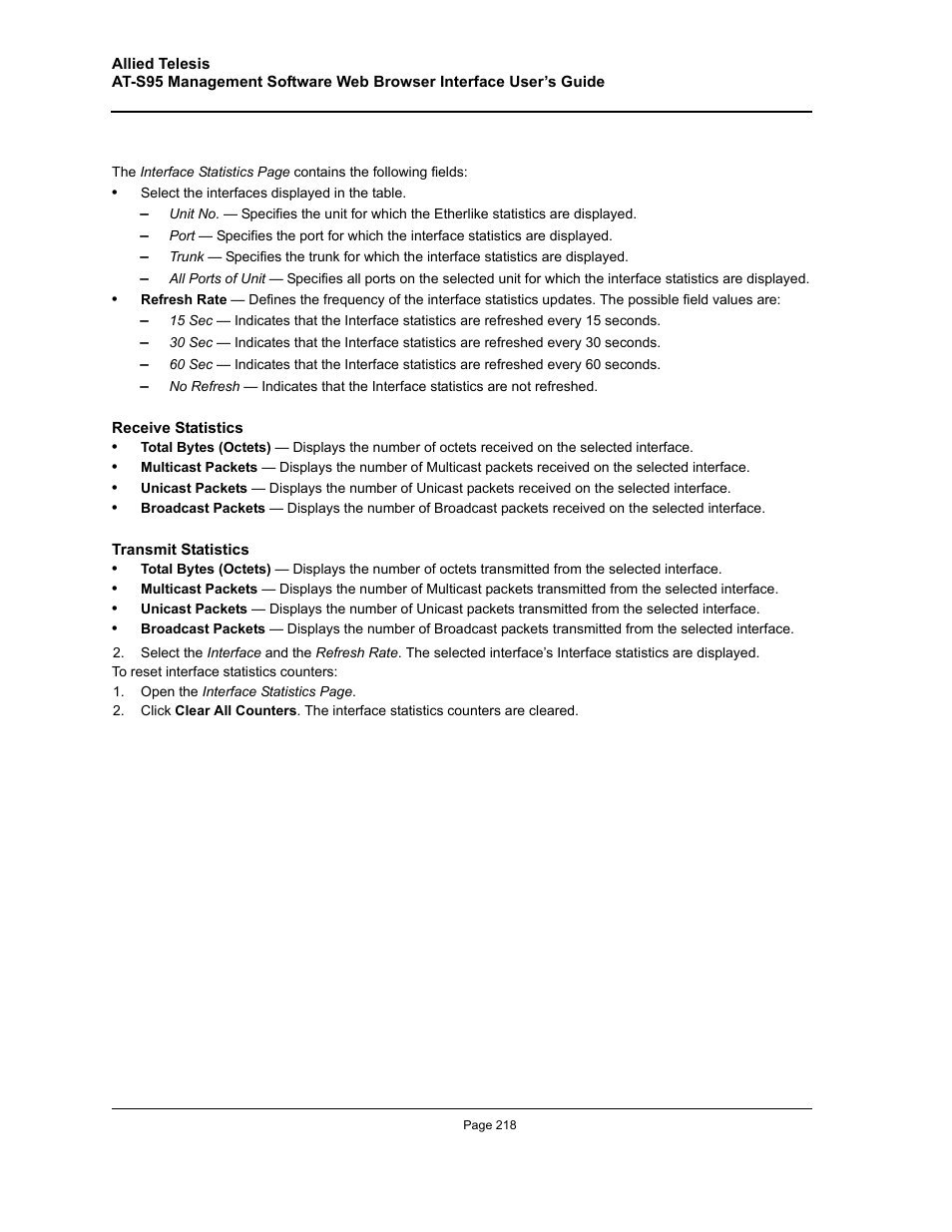 Allied Telesis AT-S95 WEB User Manual | Page 218 / 254