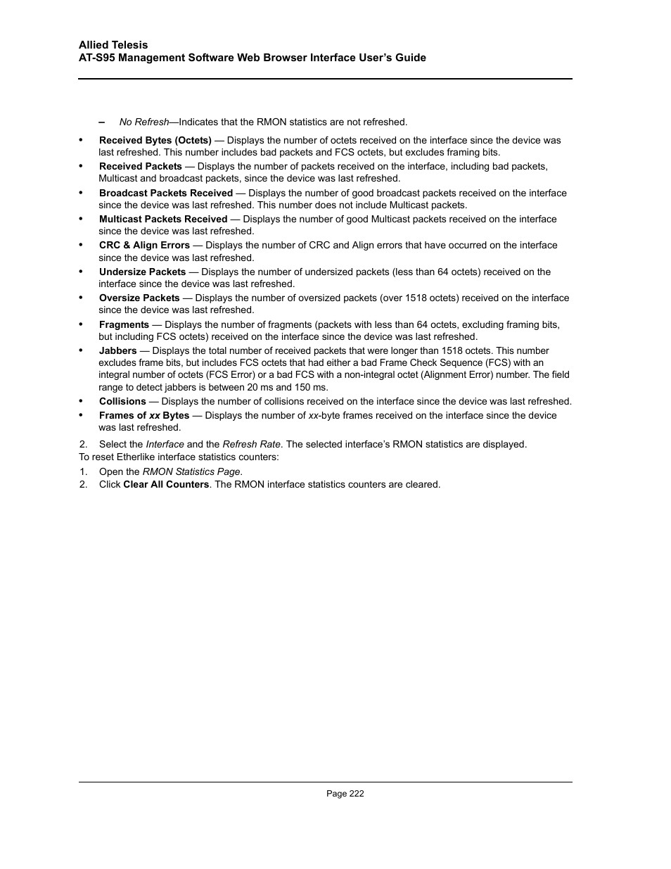 Allied Telesis AT-S95 WEB User Manual | Page 222 / 254